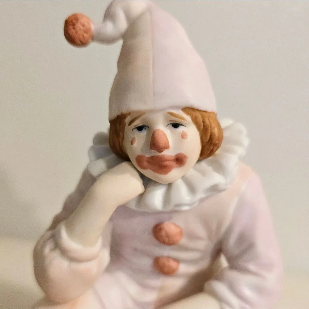 Vintage Enesco Sad Clown Music Box plays Send in the Clowns dated 1983 Korea